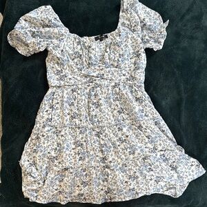 Floral Blue and White Dress